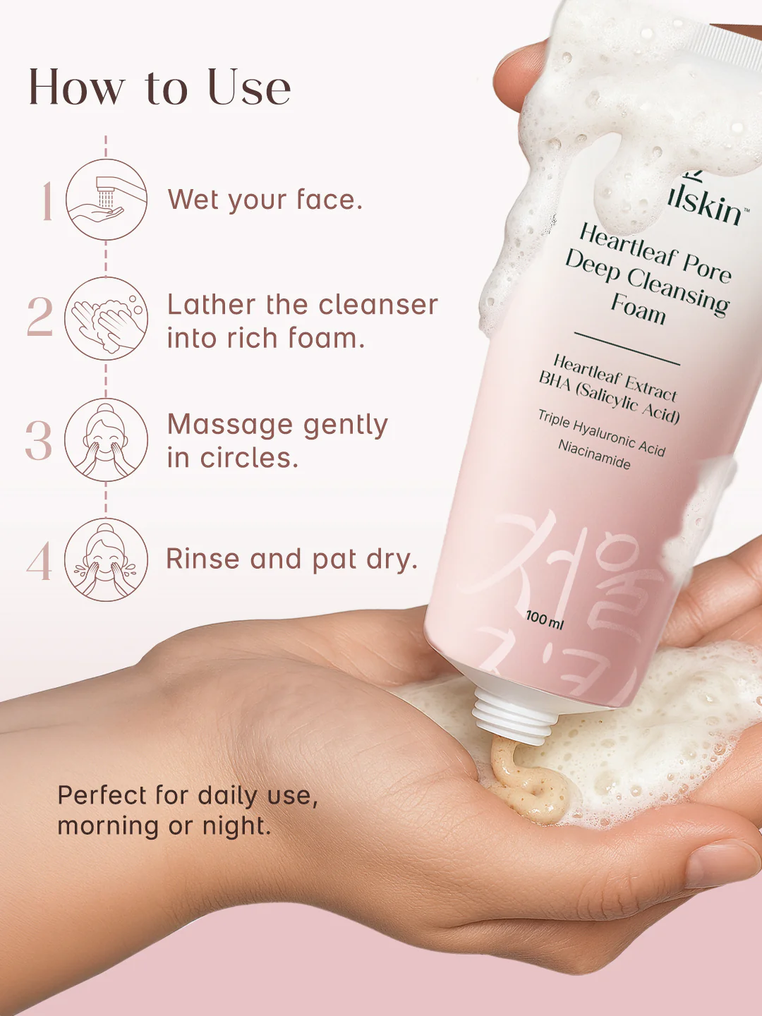 SEOULSKIN  Heartleaf Pore Deep Cleansing Foam(heartleaf + BHA) - Image 7